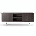 Oak wooden sideboard cabinet with two doors and tapered legs 100 x 40 x 70cm