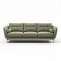 Fabric sofa with three seats and cylindrical armrests in green 200 x 80 x 85cm