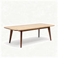 Oval dining table in natural oak with four solid wood legs 200 x 100 x 75cm