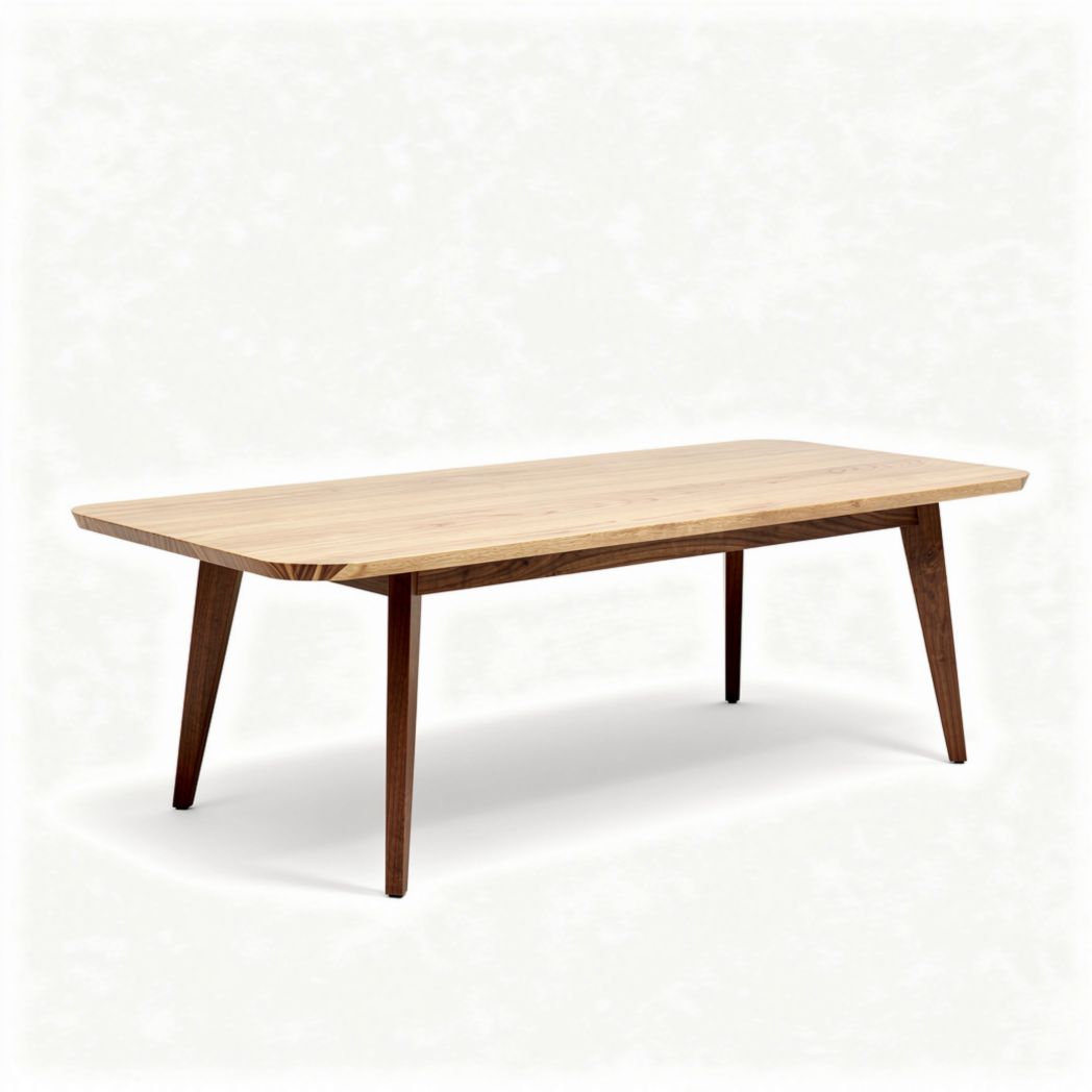 Oval dining table in natural oak with four solid wood legs 200 x 100 x 75cm