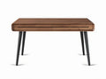 Wooden writing desk with two drawers and black metal legs 120 x 60 x 75cm