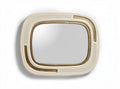 Rectangular wall mirror with textured frame in beige 40 x 50 cm
