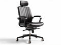 Black adjustable office chair with padded seating and headrest 50 x 60 x 120cm