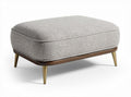 Fabric ottoman with wood legs 60 x 40 x 30cm in light gray color
