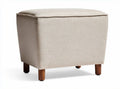 Storage ottoman in beige fabric with wooden legs 45 x 45 x 40cm