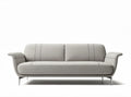 Gray fabric sofa with stainless steel legs suitable for living room seating