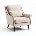 Fabric accent chair with removable cushion in light beige color 80 x 85 x 90cm